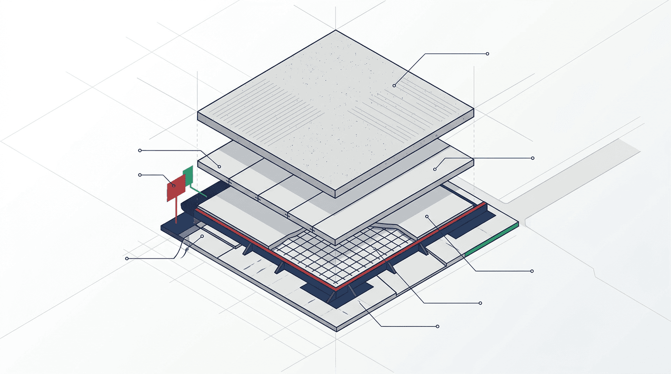 Technical Graphic อธิบายขอบเขตเทพื้นคอนกรีต