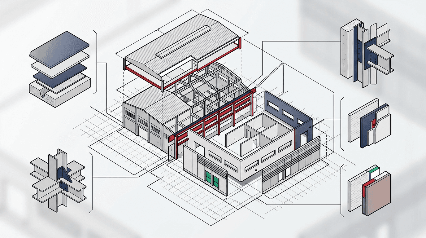 Technical Graphic อธิบายขอบเขตต่อเติมและปรับปรุงโรงงาน