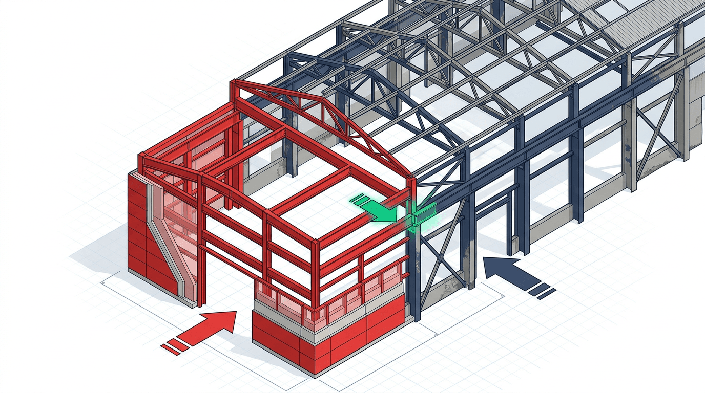 Technical Diagram สำหรับประเด็นที่ควรยืนยันในงานต่อเติมและปรับปรุงโรงงาน