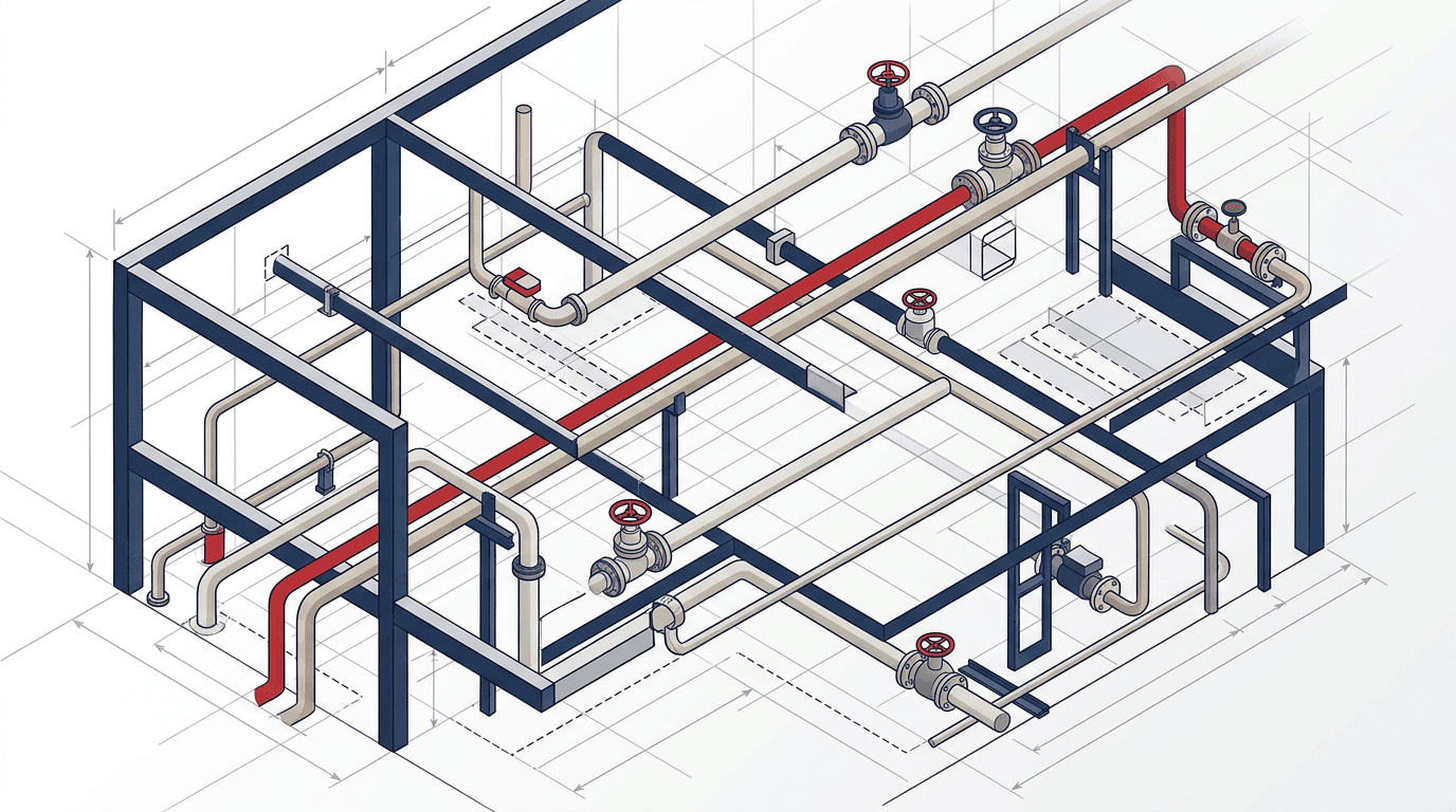 Technical Diagram สำหรับประเด็นที่ควรยืนยันในงานระบบท่อและยูทิลิตี้